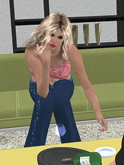 Weeny plays with her dildo in front of her brother`s eyes and takes his dick